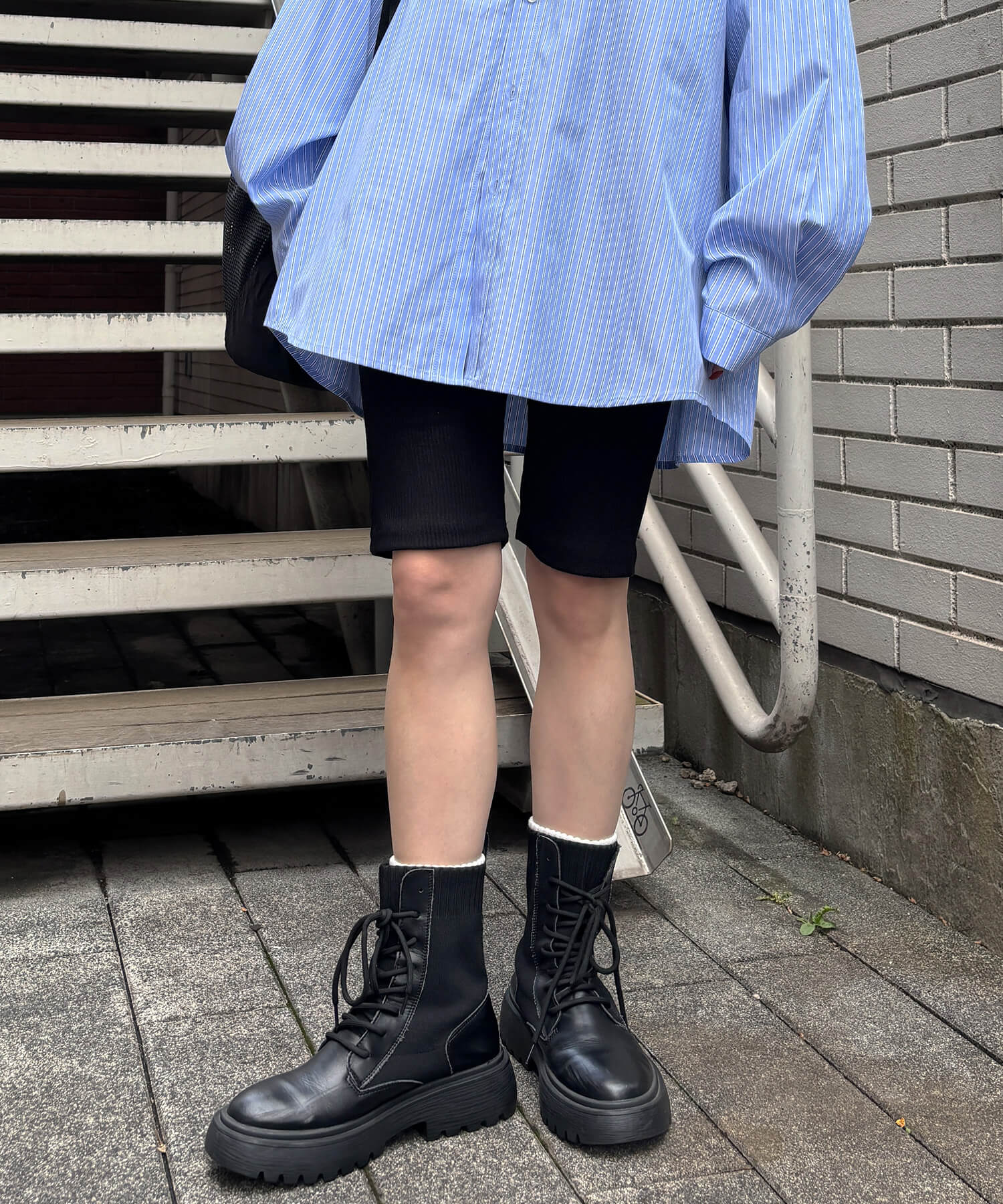 リブバイカーパンツ | Rib biker pants (isook select)