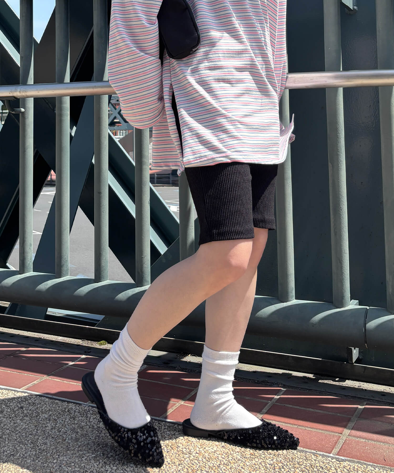 リブバイカーパンツ | Rib biker pants (isook select)