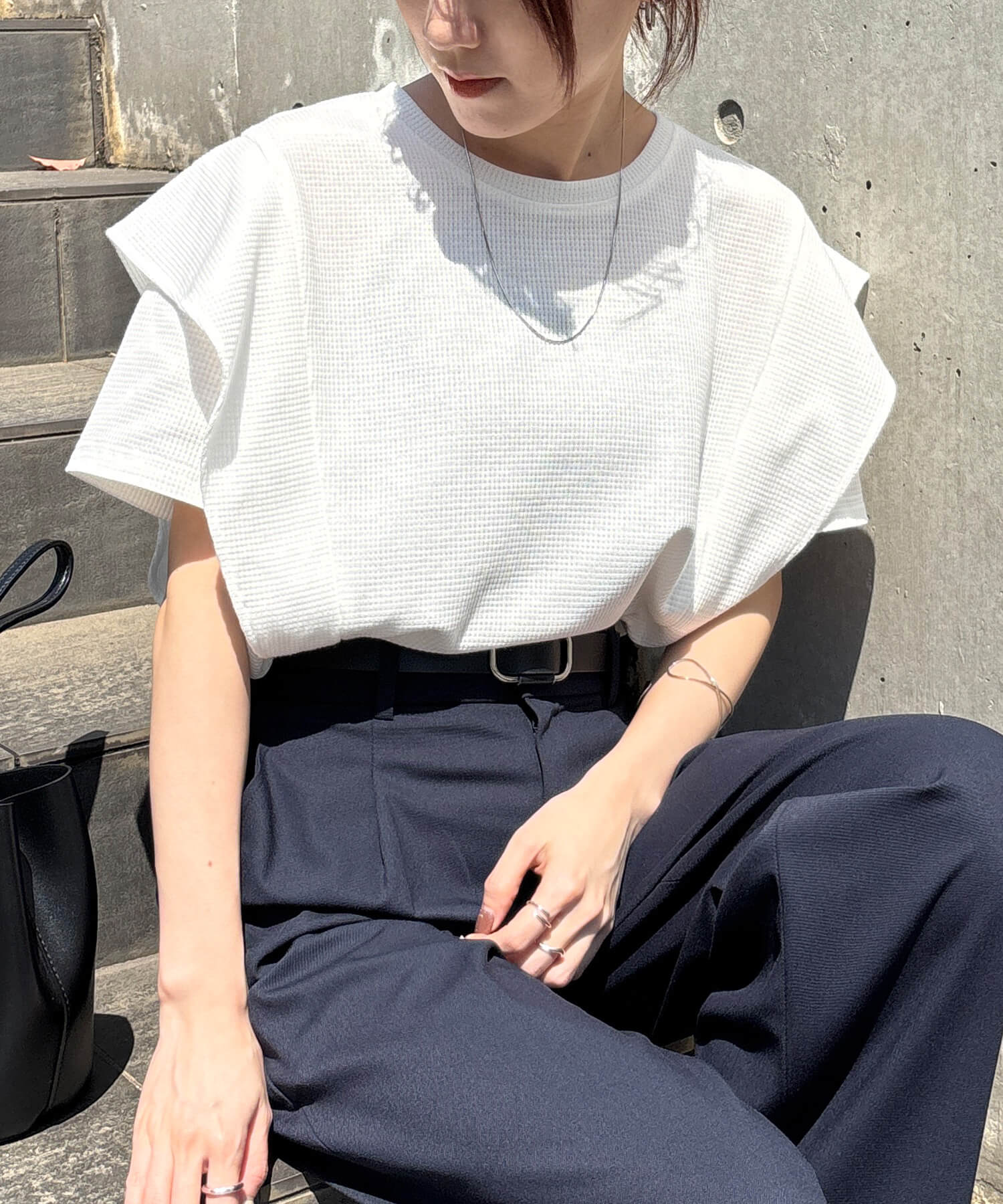 styling/ スタイリング ラッフルショルダートップス styling/（スタイリング）の「ラッフルショルダートップス（シャツ
