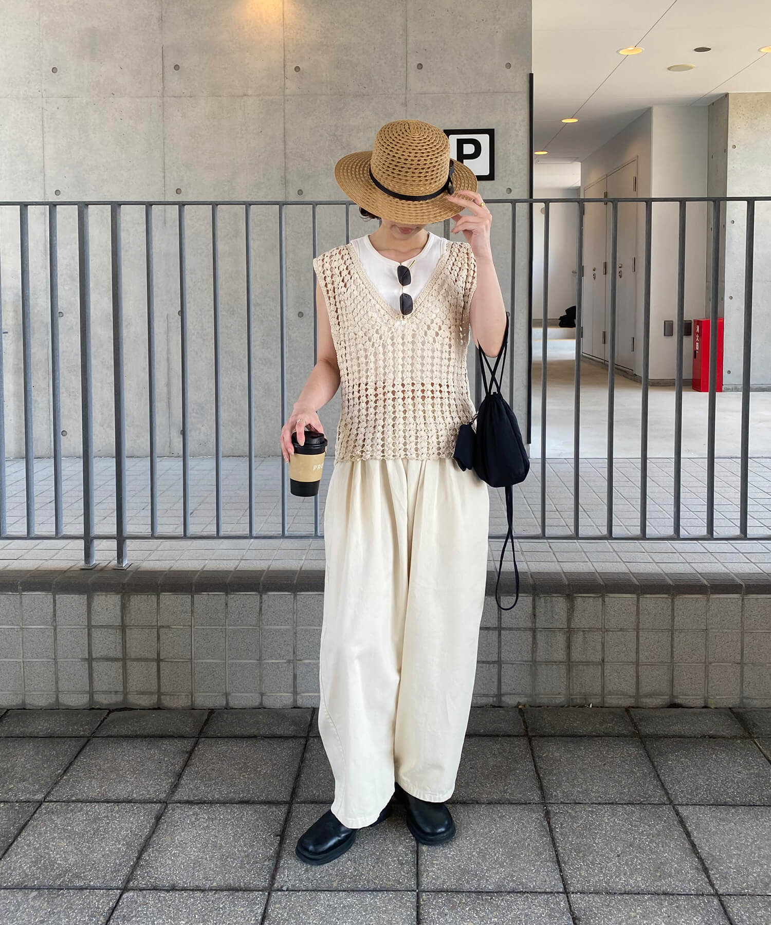 クロシェメッシュニットベスト | Crochet mesh knit vest (kiharu select)