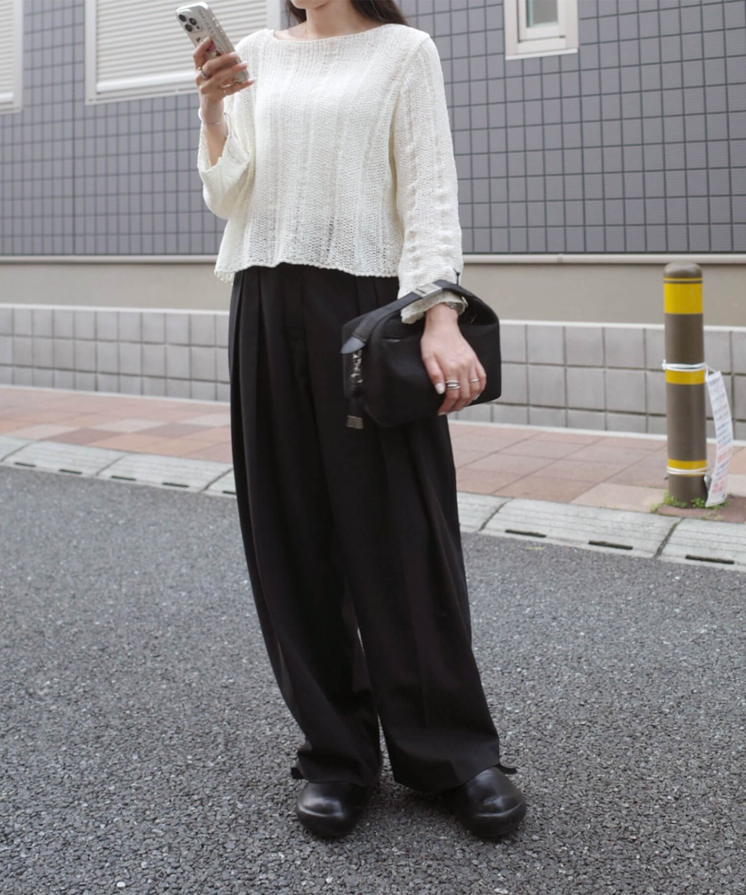 【新品未使用】 シースルーニット 透かし編みニットプルオーバー | Openwork knit pullover (eri. select)