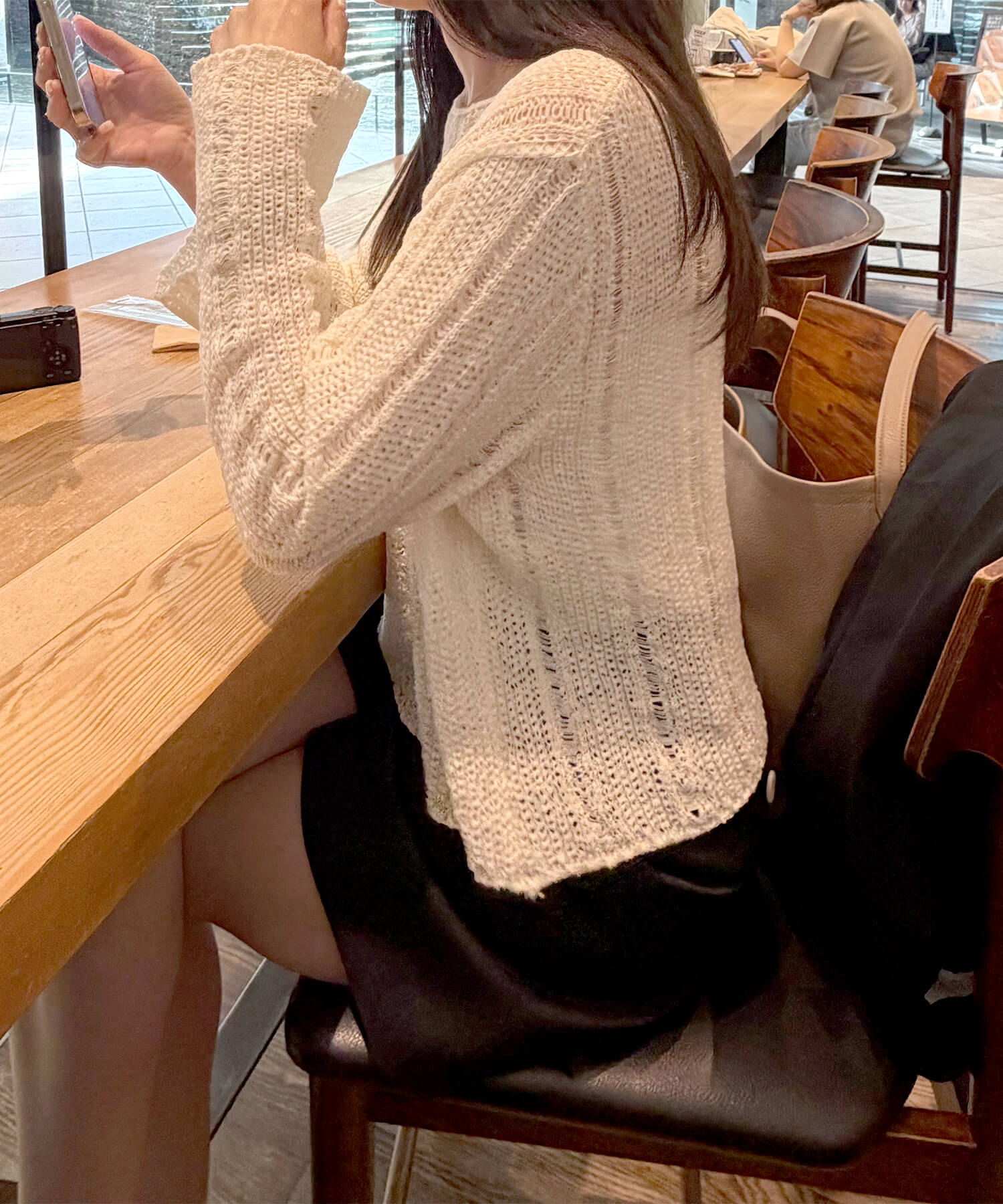 透かし編みニットプルオーバー | Openwork knit pullover (eri. select)