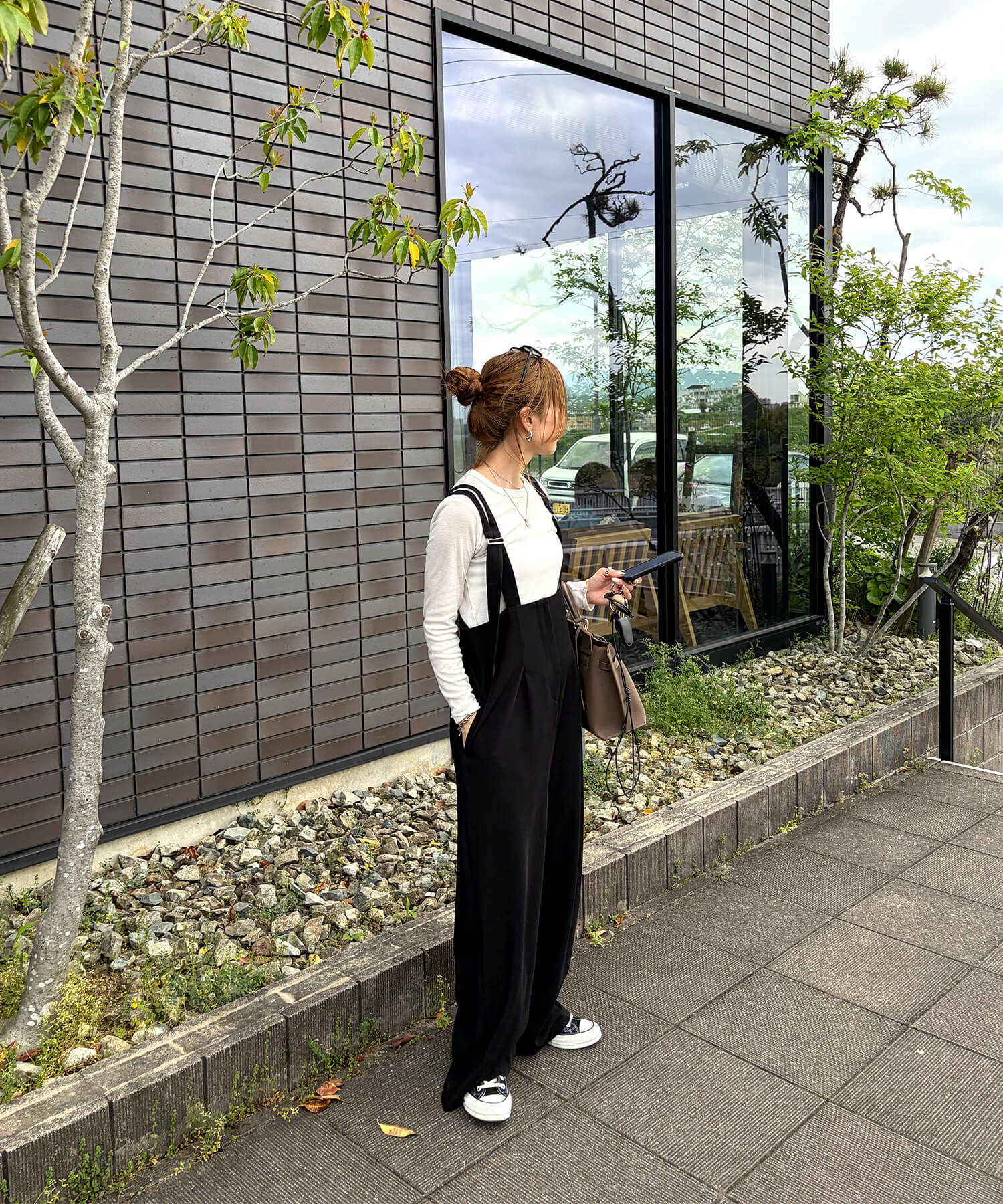 Popelin サロペットパンツ 12-18m　1＋トップス 12m　セット売り ダブルストラップサロペットパンツ | Double strap salopette pants