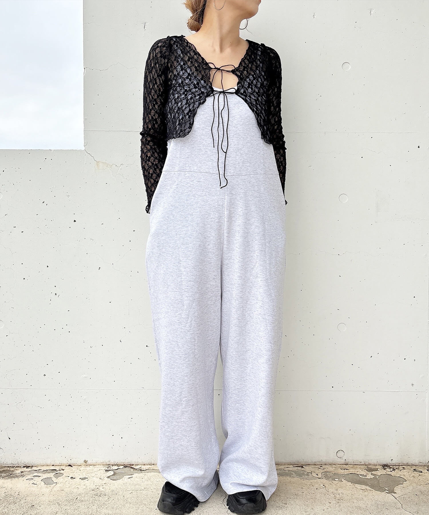 シアーレースボレロカーディガン | Sheer lace bolero cardigan