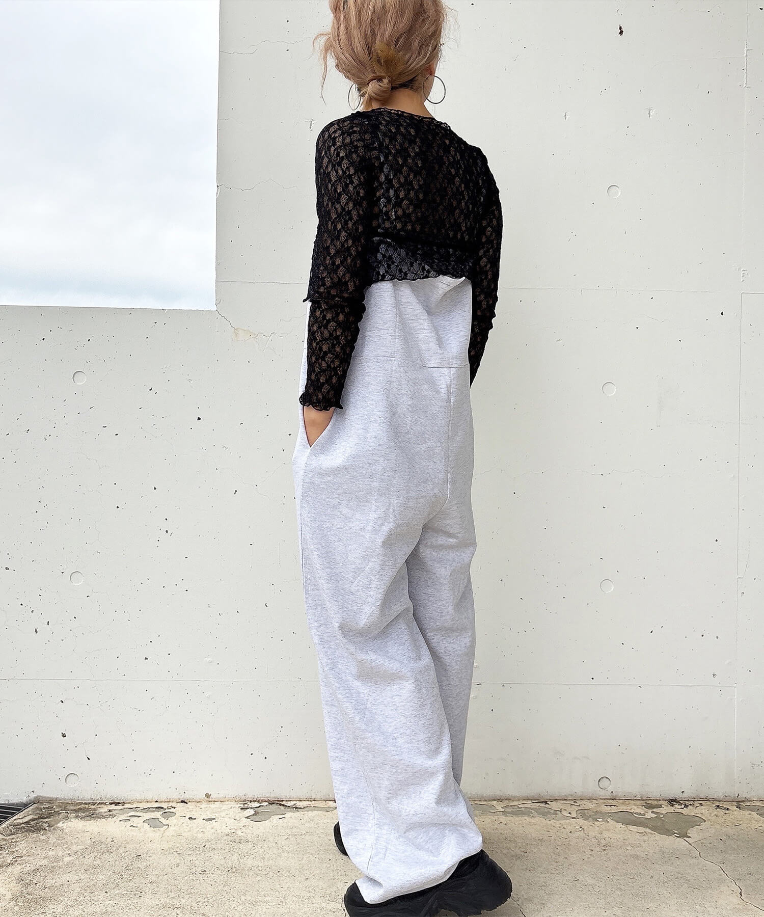 シアーレースボレロカーディガン | Sheer lace bolero cardigan