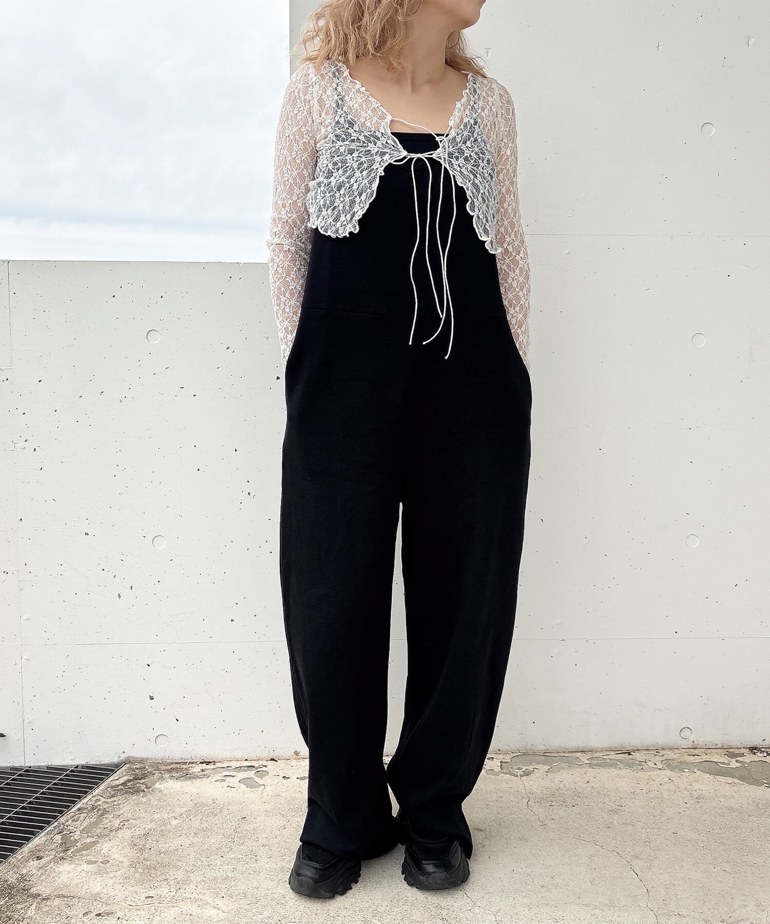 シアーレースボレロカーディガン | Sheer lace bolero cardigan
