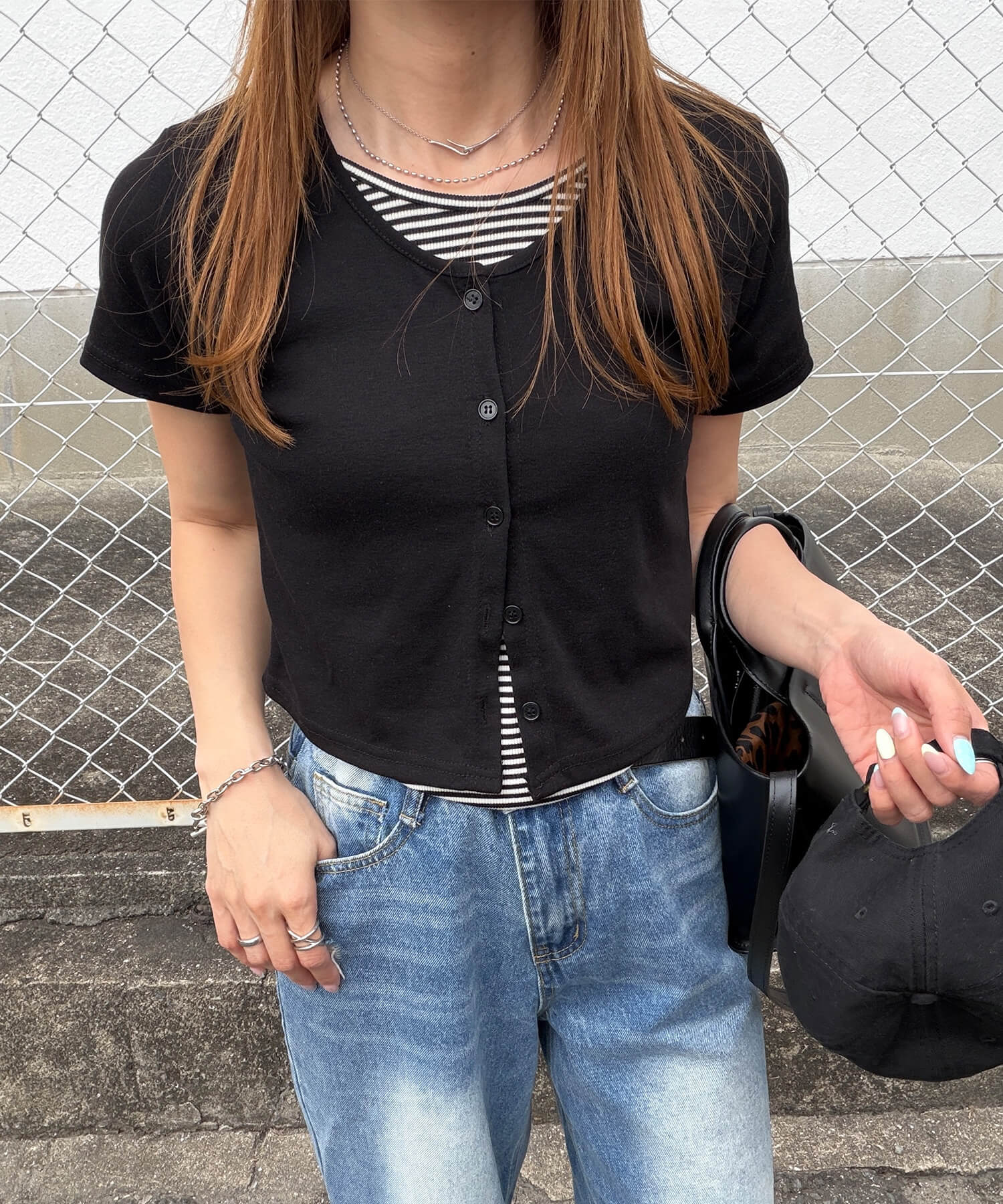 クロップドVネックニットベスト | Cropped V neck knit vest (chiica