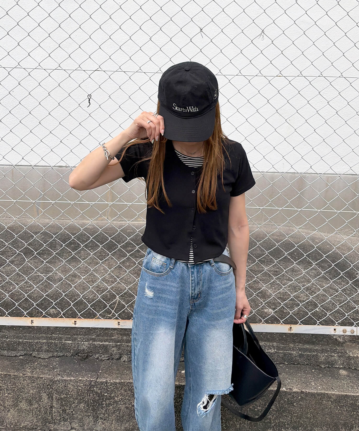 レイヤード風ボーダーTシャツ | Layered border tee (chiica select)