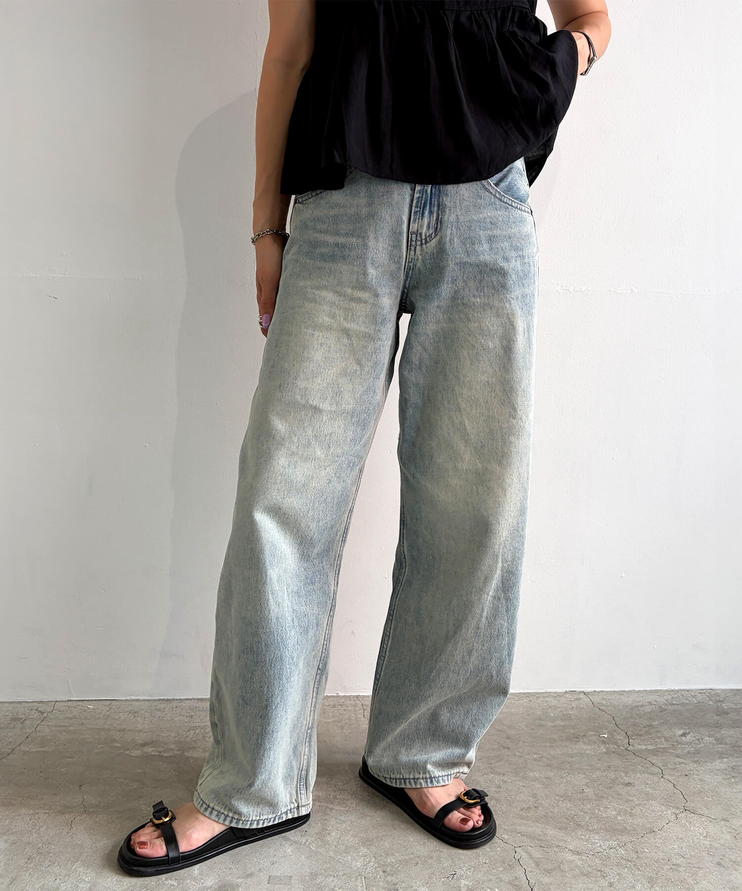 ヴィンテージウォッシュワイドデニム | Vintage wash wide denim