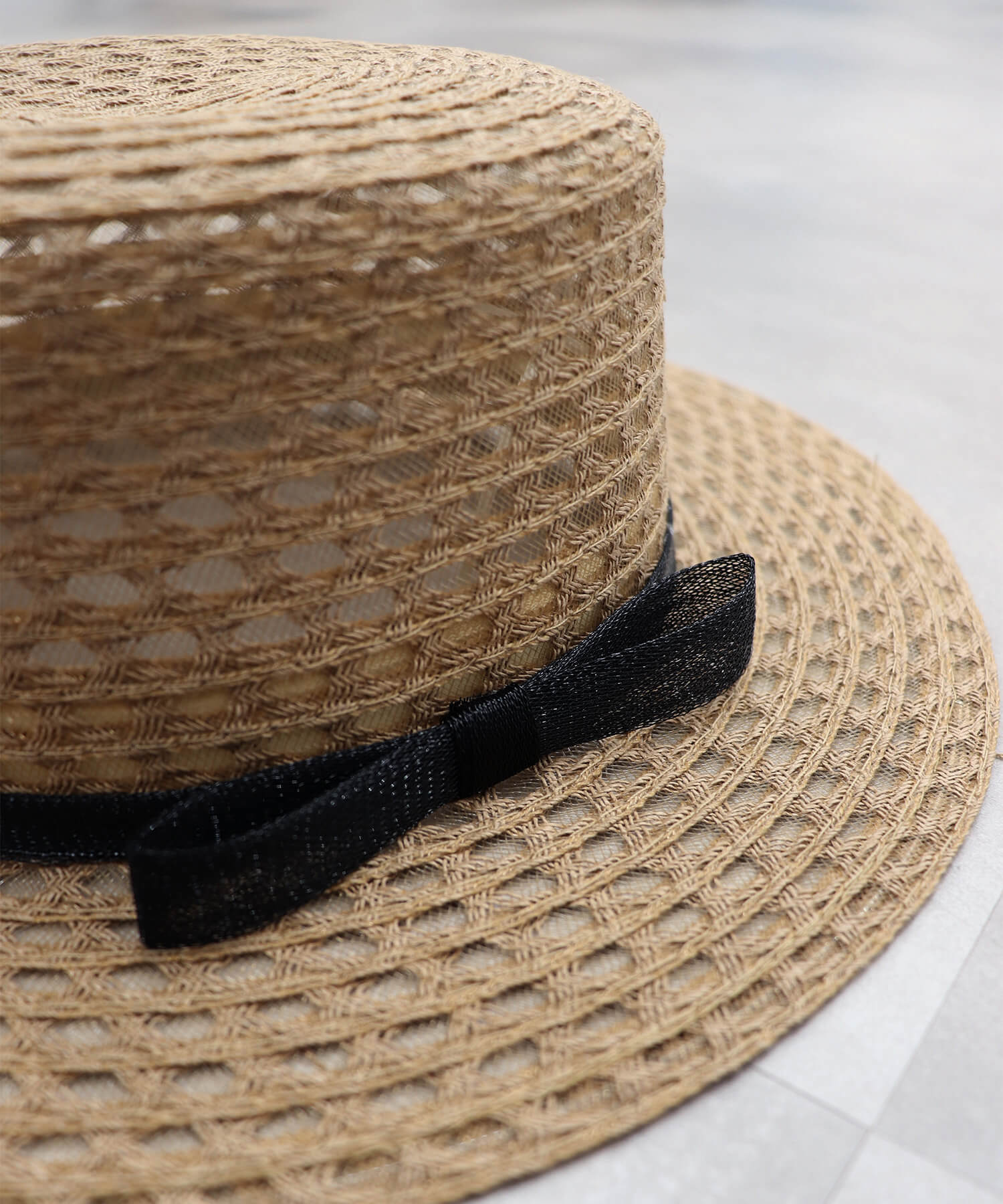 メッシュリボンストローハット | Mesh ribbon straw hat (kiharu select)