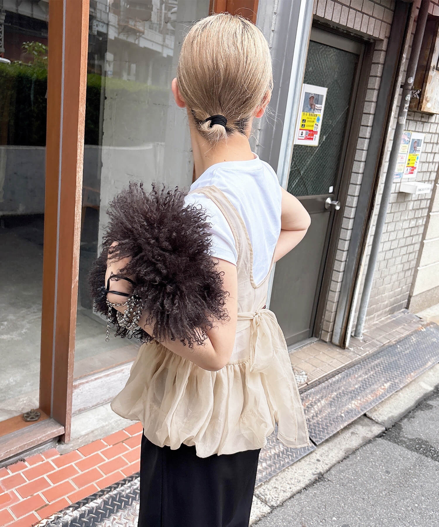 シアーバルーンバックリボンビスチェ | Sheer balloon back ribbon