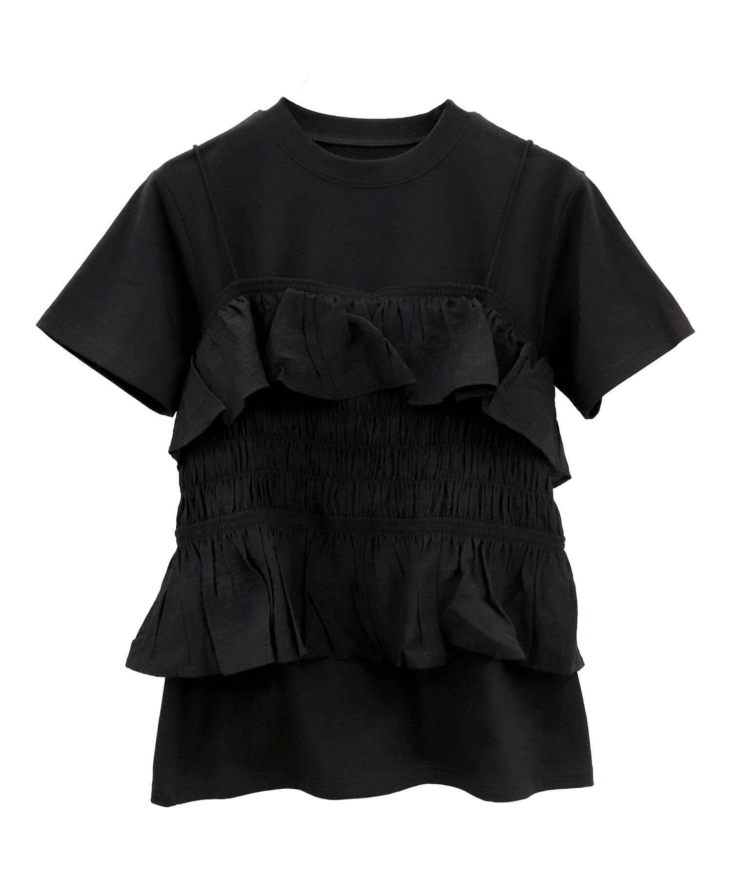 フリルギャザービスチェ & Tシャツセット | Frill gatherd buistier