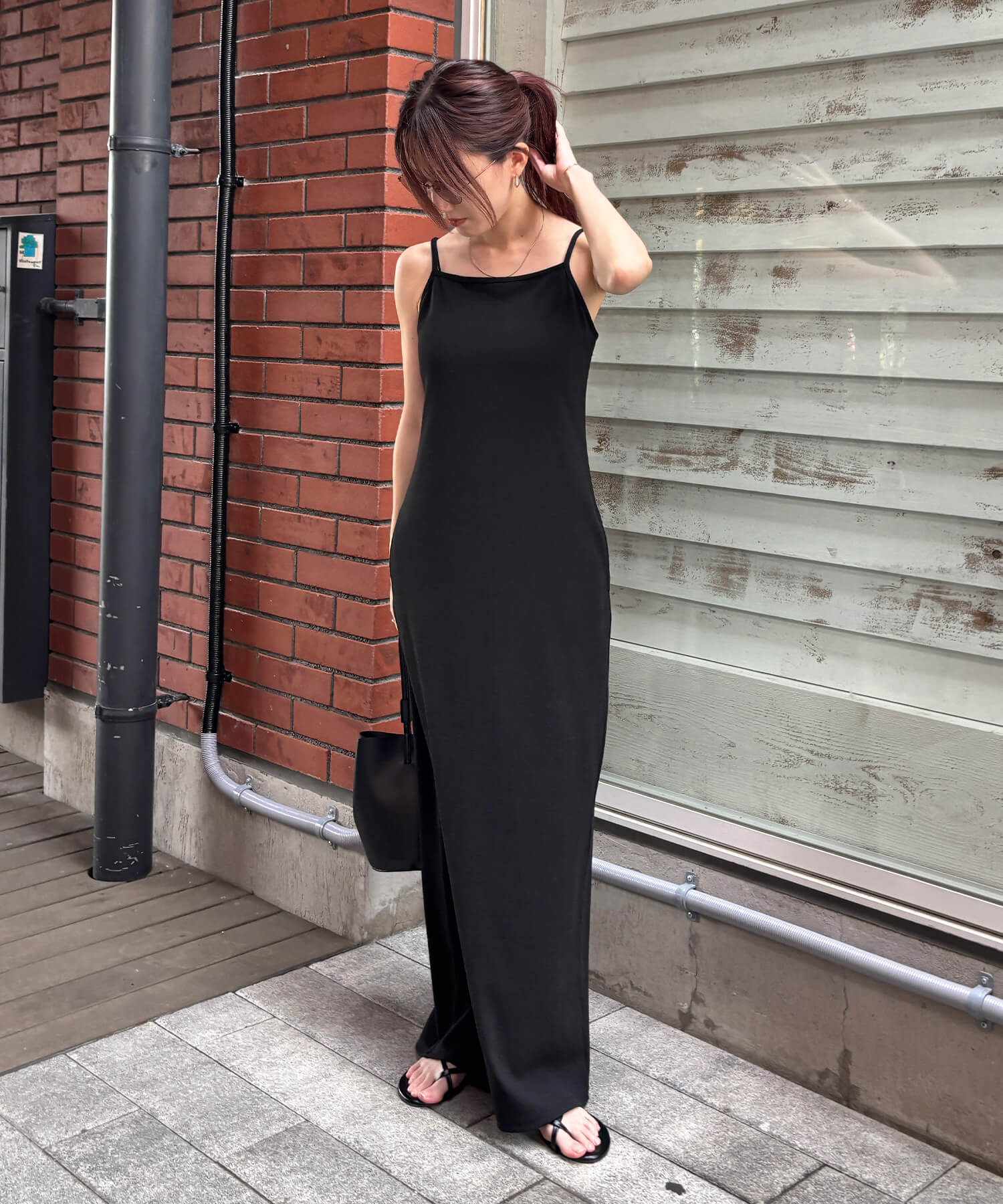 ペプラムレイヤードリブワンピース | Peplum layered rib one piece