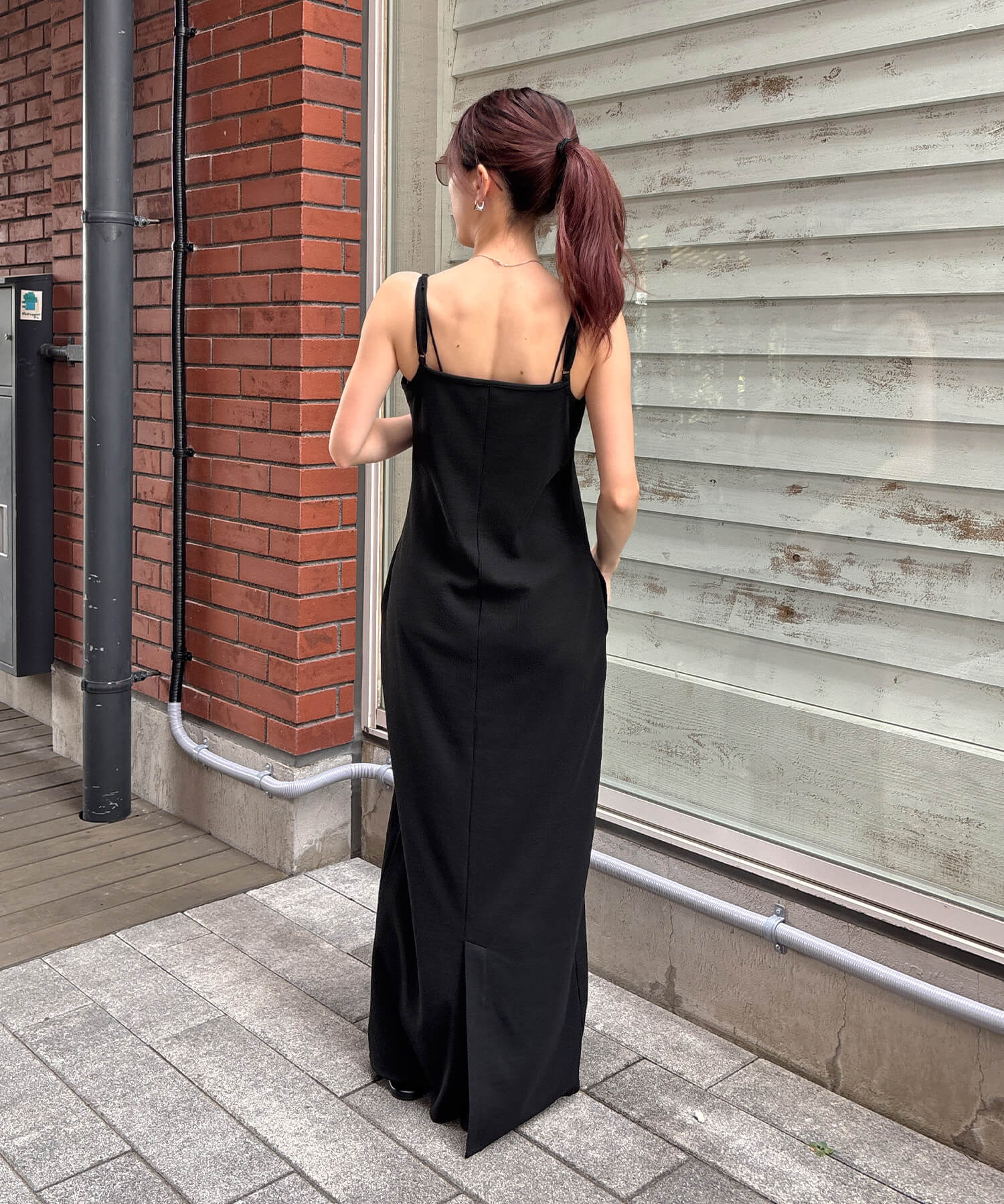 タングラム　ワンピース ペプラムレイヤードリブワンピース | Peplum layered rib one piece