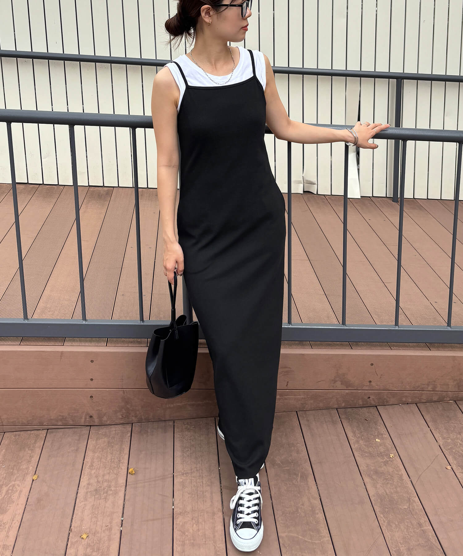 ペプラムレイヤードリブワンピース | Peplum layered rib one piece