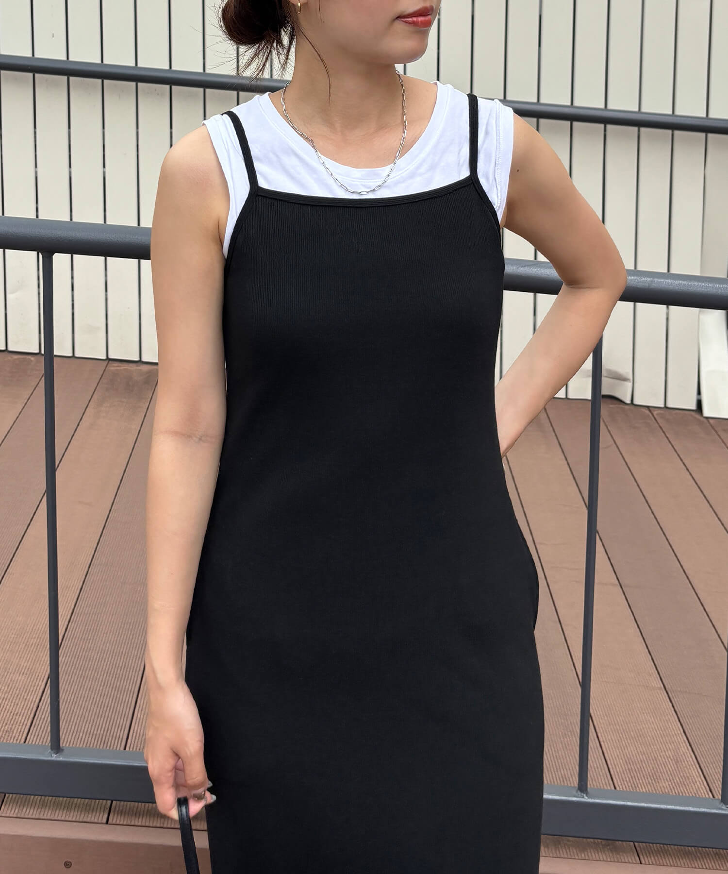 ペプラムレイヤードリブワンピース | Peplum layered rib one piece