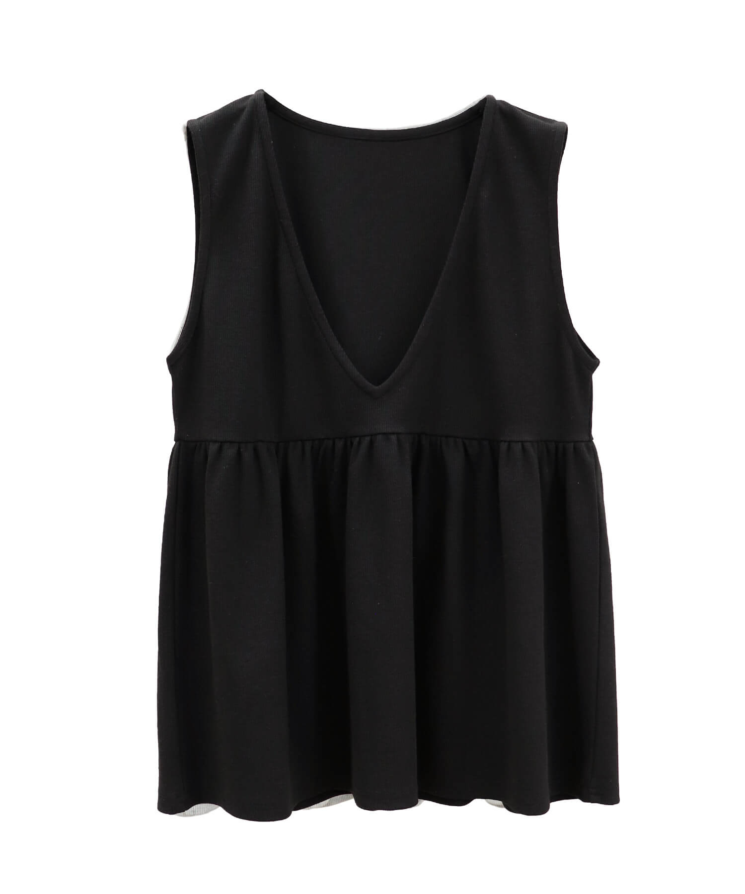 ペプラムレイヤードリブワンピース | Peplum layered rib one piece