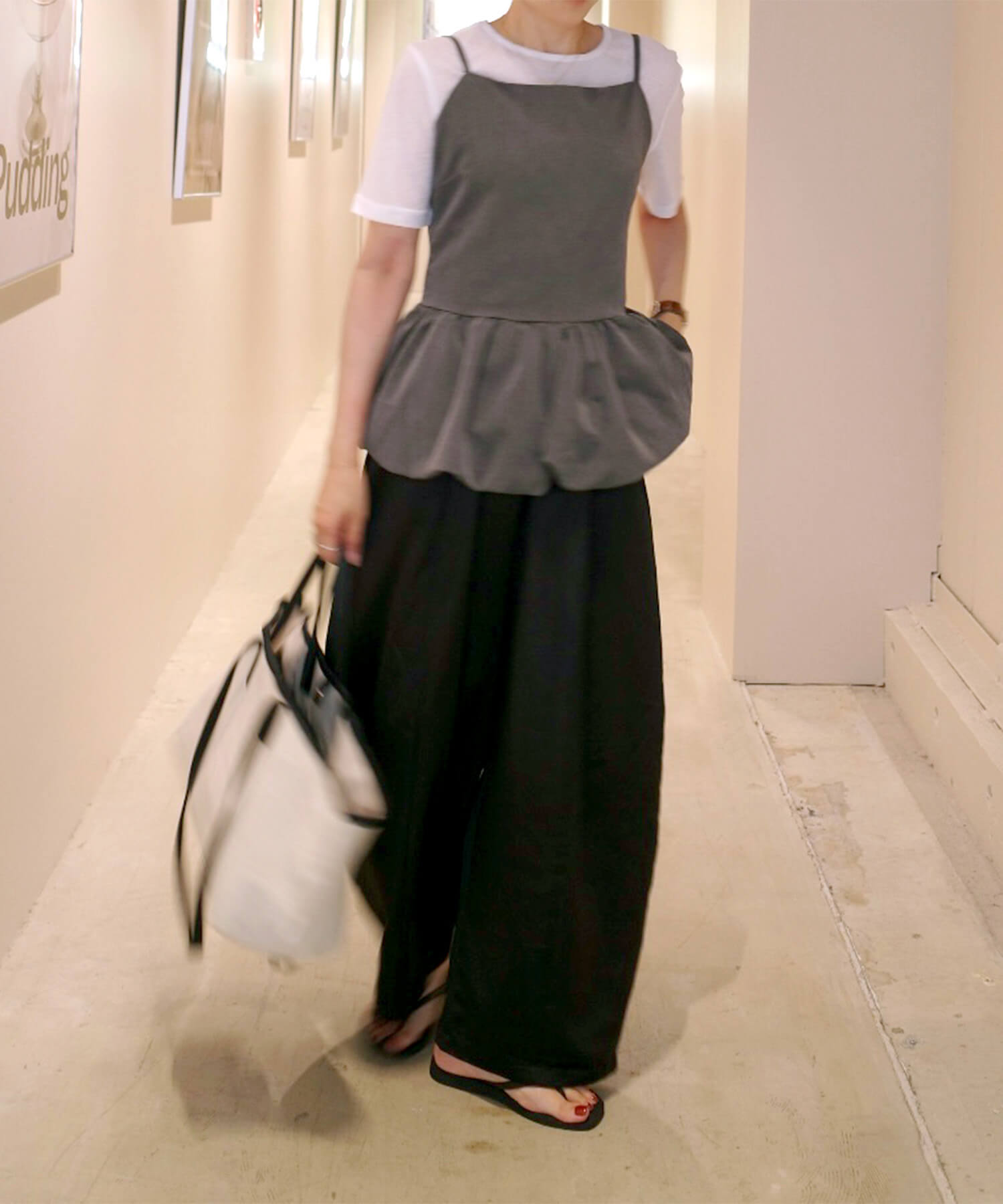 バックリボンキャミソールペプラムビスチェ | Back ribbon camisole