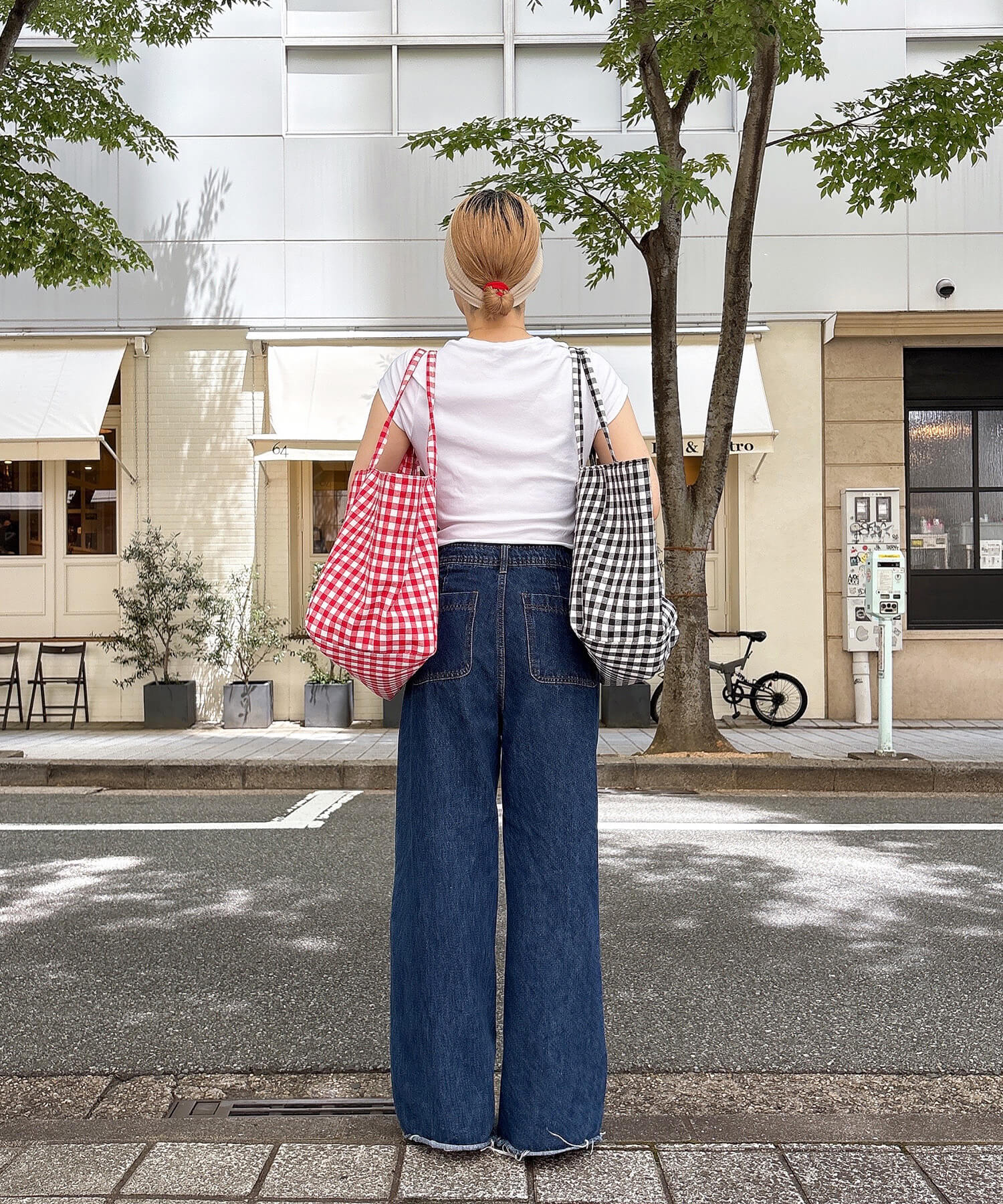 ギンガムチェックビッグトートバッグ | Gingham check big tote bag