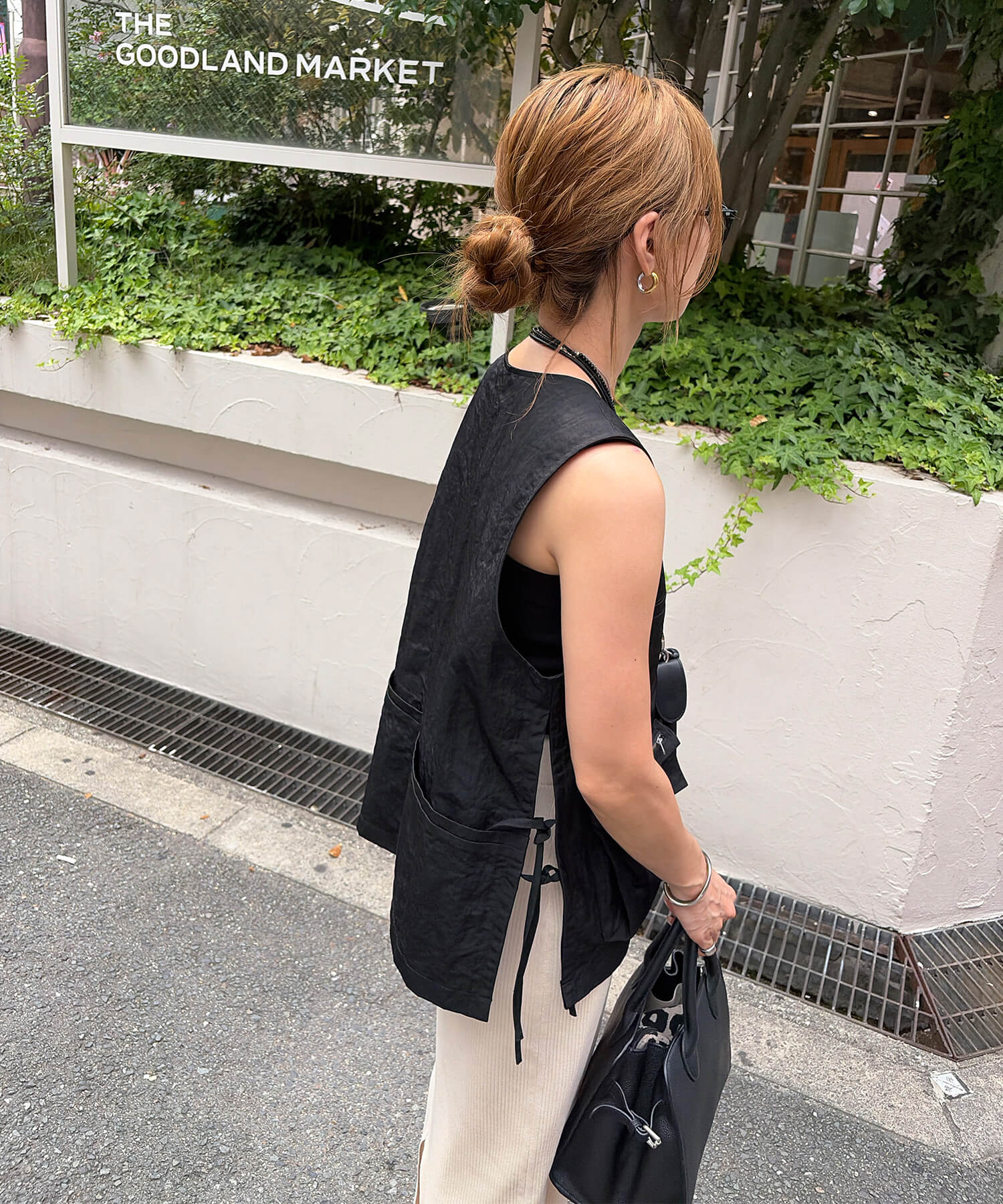 サイドリボンナイロンワークベスト | Side ribbon nylon work vest