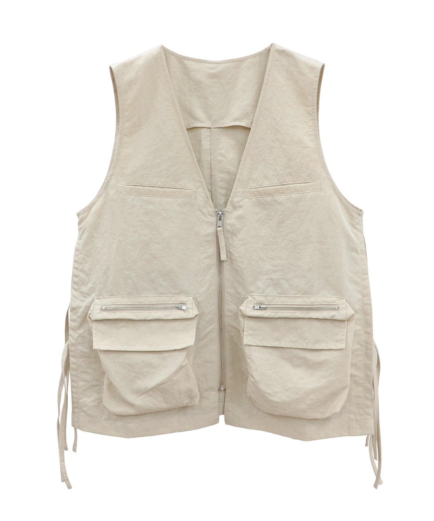 サイドリボンナイロンワークベスト | Side ribbon nylon work vest
