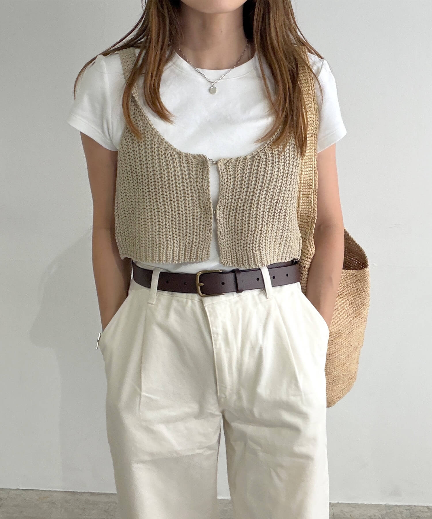 フロントホックニットビスチェ | Front hook knit bustier (chiica select)