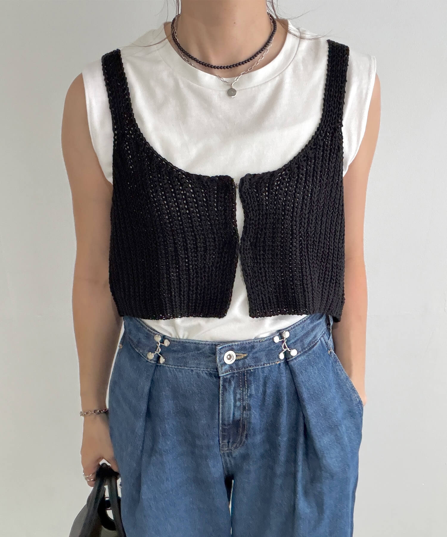 フロントホックニットビスチェ | Front hook knit bustier (chiica select)