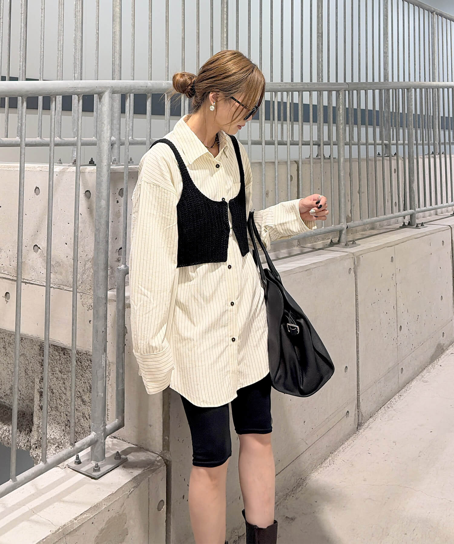 フロントホックニットビスチェ | Front hook knit bustier (chiica select)