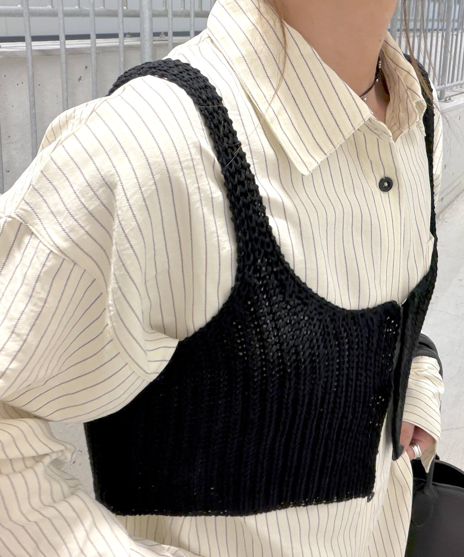 フロントホックニットビスチェ | Front hook knit bustier (chiica select)