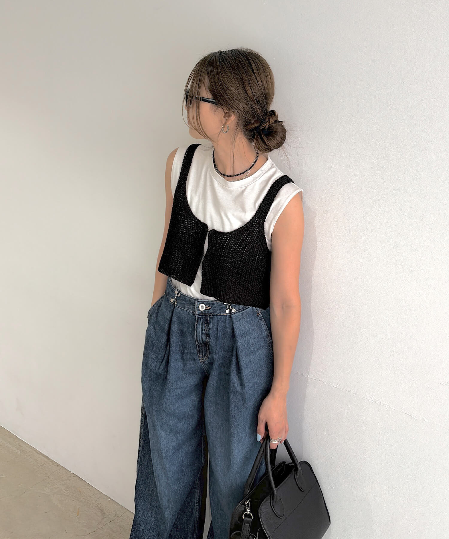 フロントホックニットビスチェ | Front hook knit bustier (chiica select)