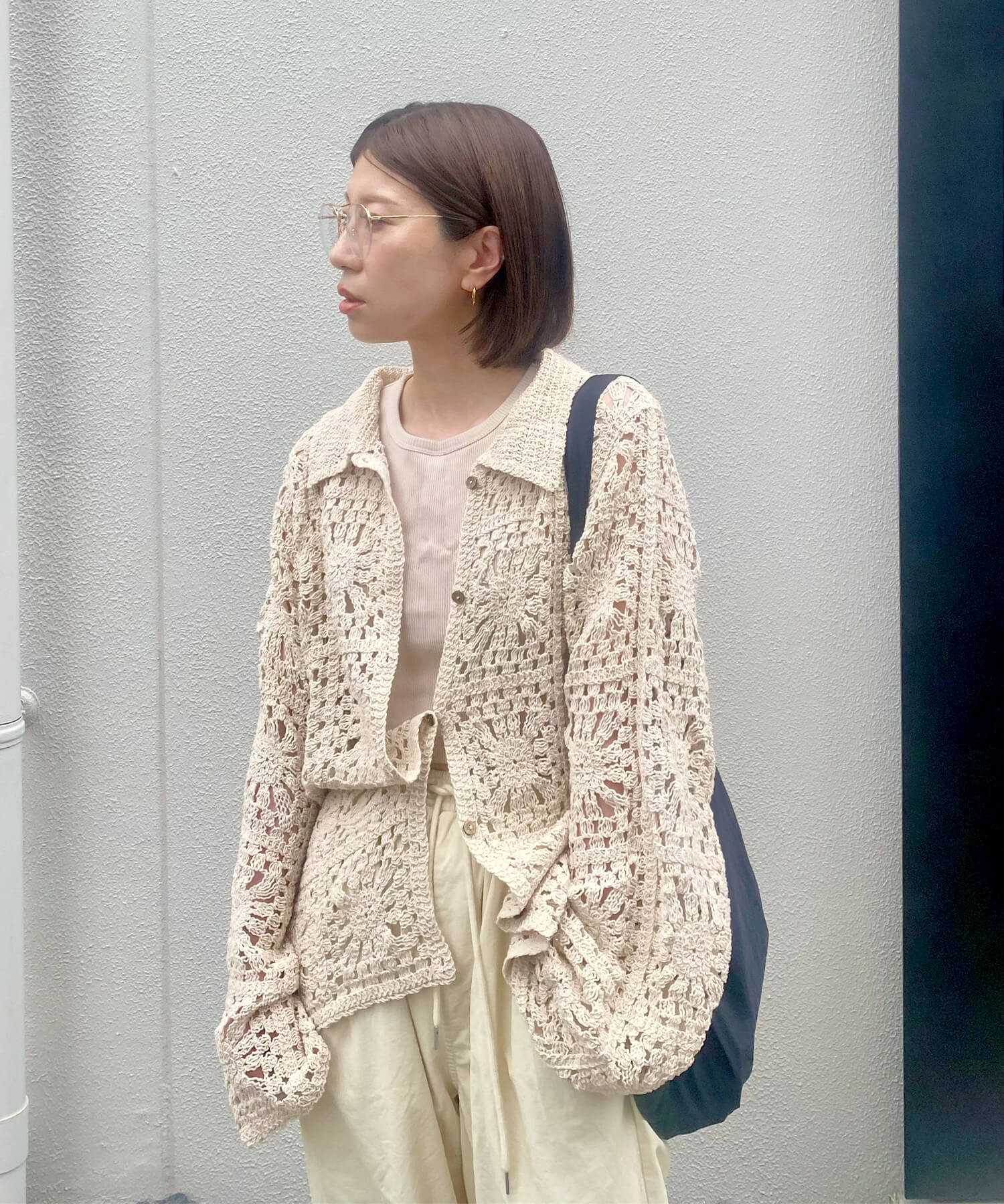 クロシェレースロングカーディガン | Crochet lace long cardigan