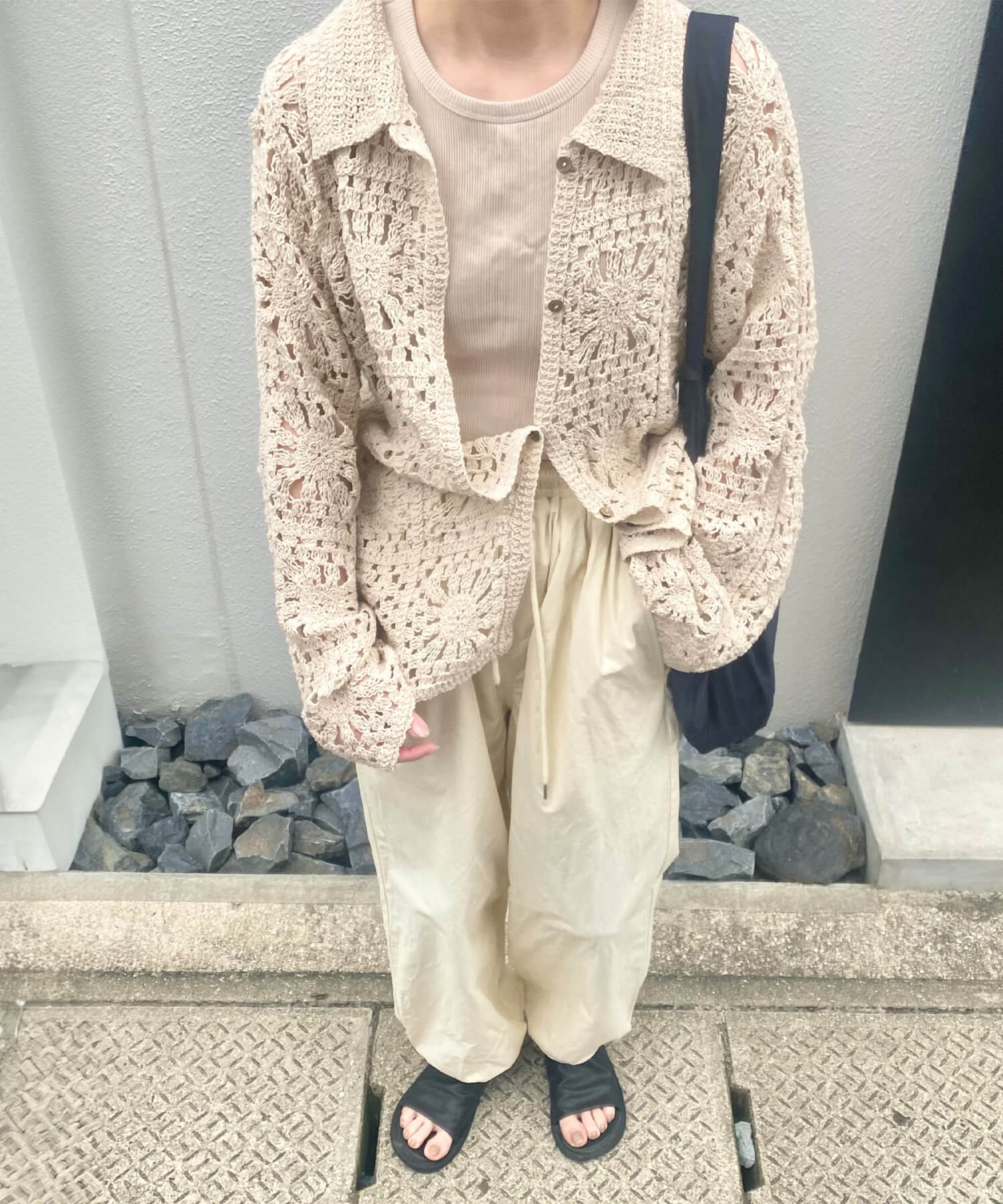クロシェレースロングカーディガン | Crochet lace long cardigan