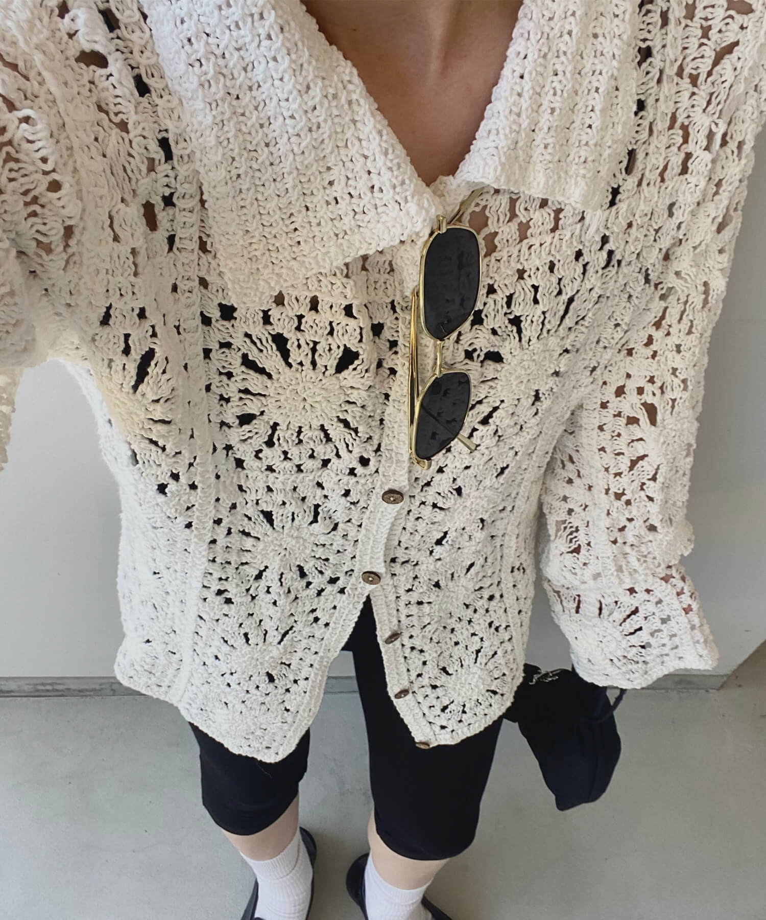 クロシェレースロングカーディガン | Crochet lace long cardigan