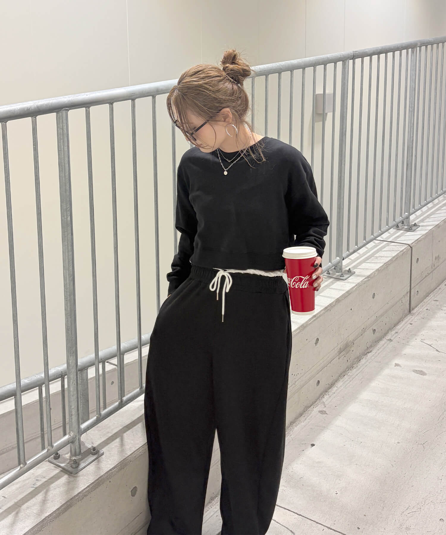 サイドタックウエストデザインスウェットパンツ | Side tuck waist